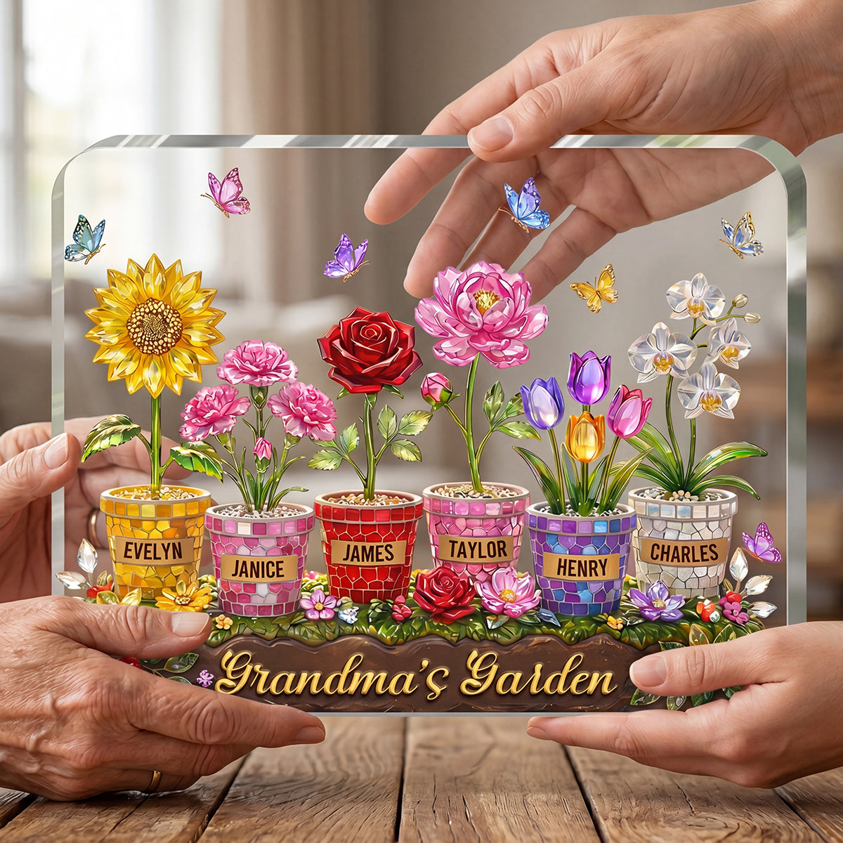 Grandma Mom's Garden - Personalized Custom Acrylic Plaque
