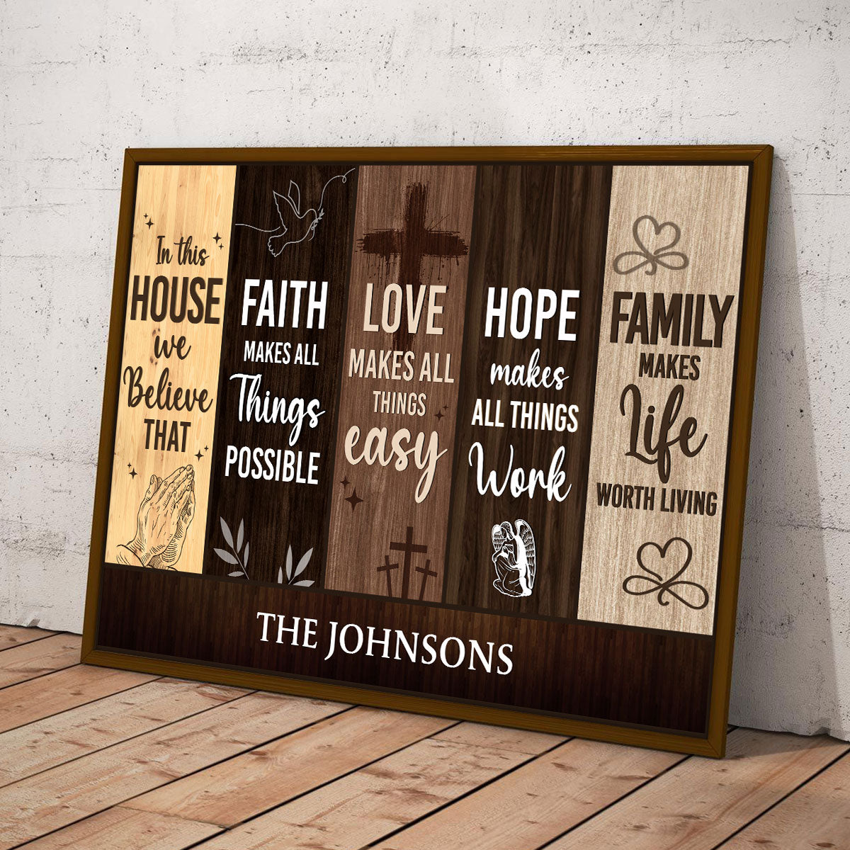 Personalized "In This House We Believe" Family Faith Hope Love Canvas