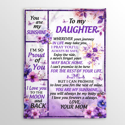 A Mom’s Love—Wrapped in Purple Flowers and Forever Promises | Personalized Blanket