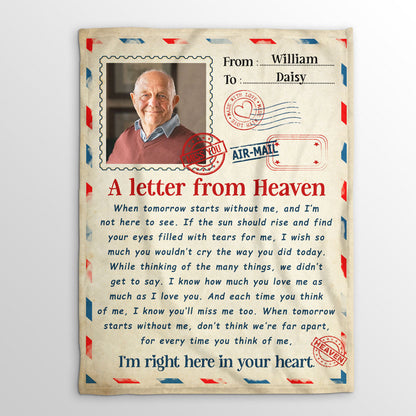 Wrapped in a Letter from Heaven - Personalized Memorial Blanket