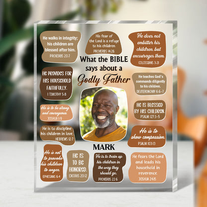 What The Bible Says About A Father - Personalized Acrylic Plaque