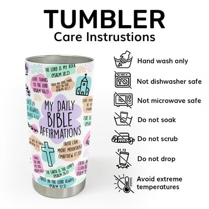 My Daily Bible Affirmations - Custom Stainless Steel Tumbler