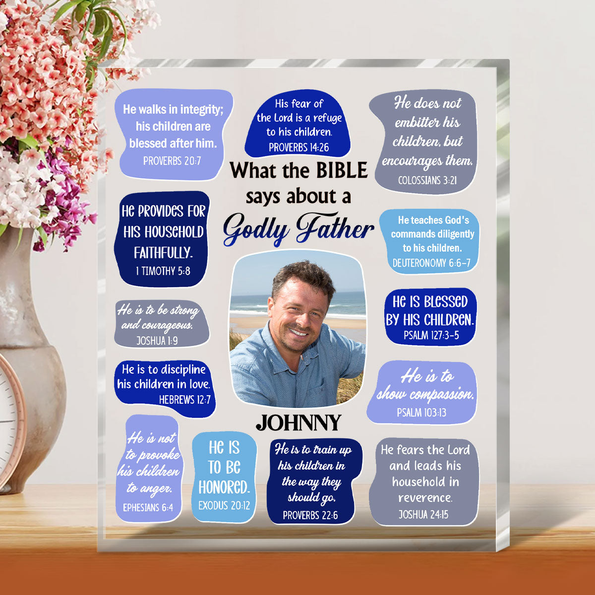 What The Bible Says About A Father - Personalized Acrylic Plaque