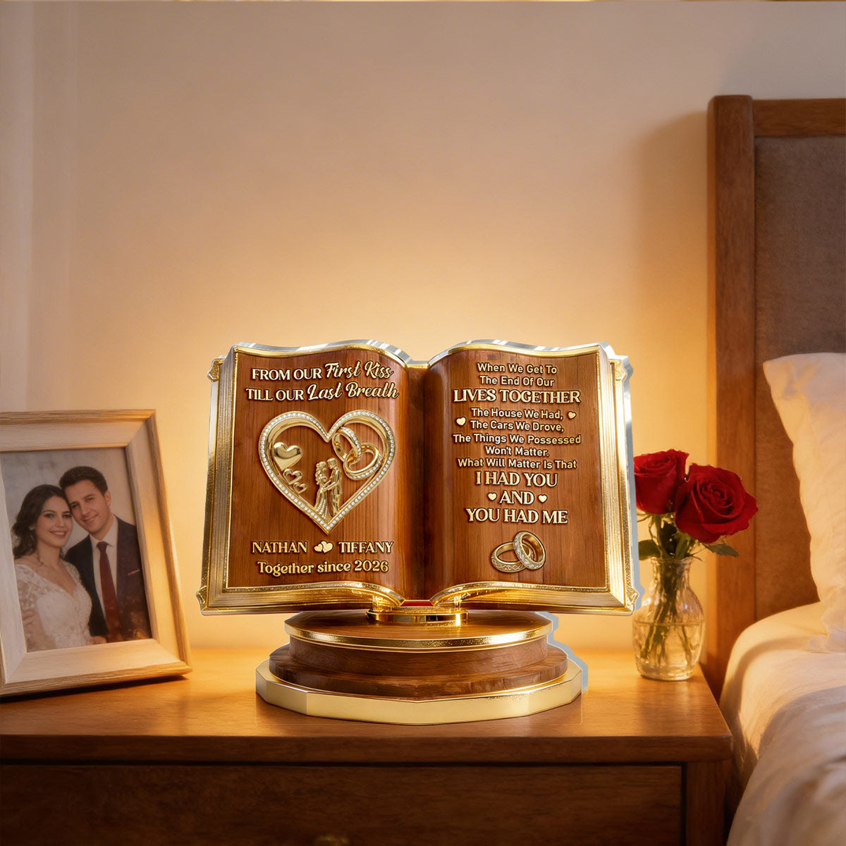 Plaque material and size view - Personalized Couples Anniversary Acrylic Plaque