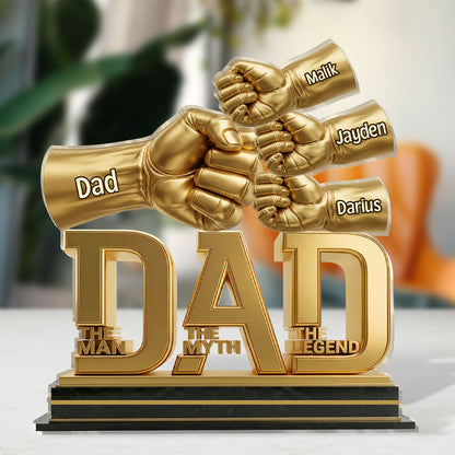 Plaque material and size view - Custom Dad The Man The Myth The Legend Acrylic Plaque