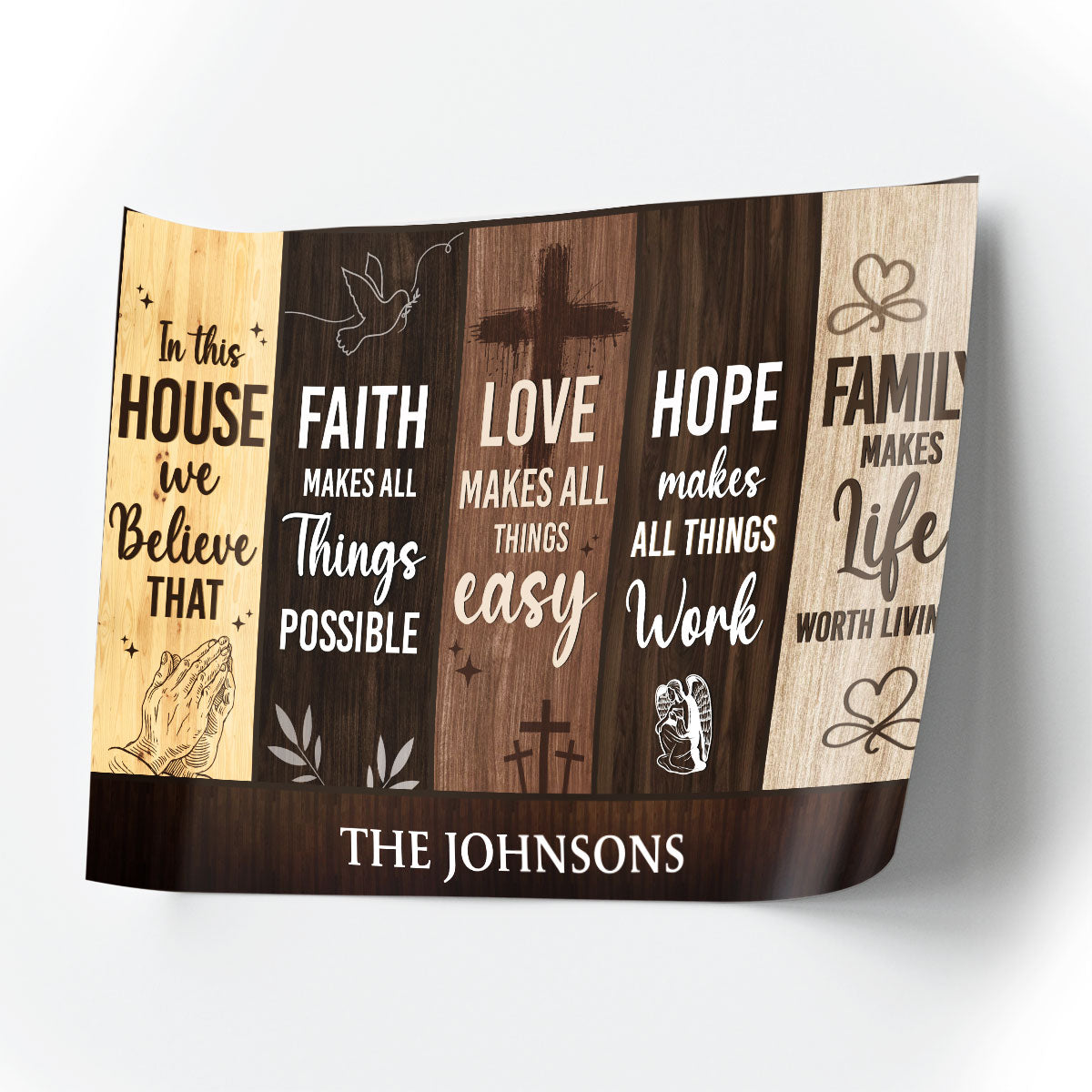 Personalized "In This House We Believe" Family Faith Hope Love Canvas