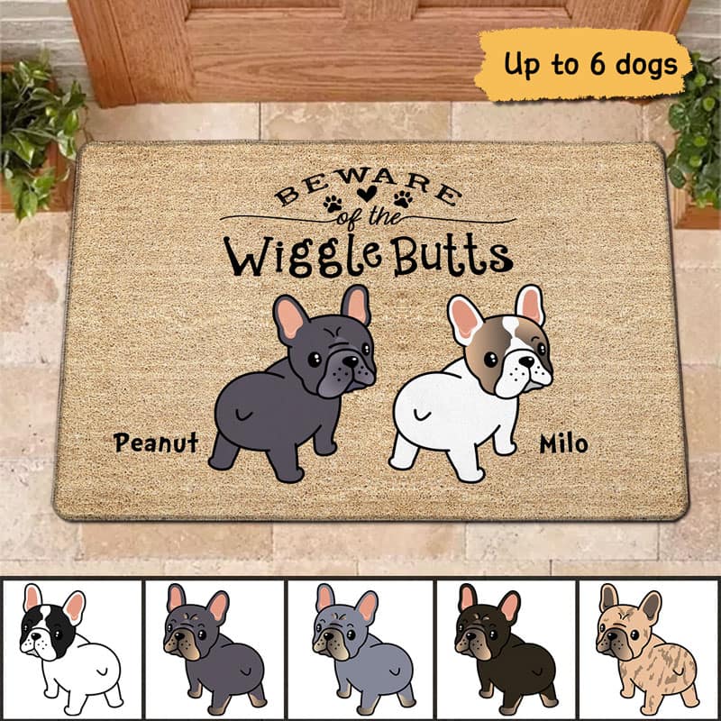 Welcome To Our Wiggle Butt Club - Personalized Dog Doormat