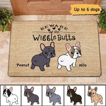 Welcome To Our Wiggle Butt Club - Personalized Dog Doormat