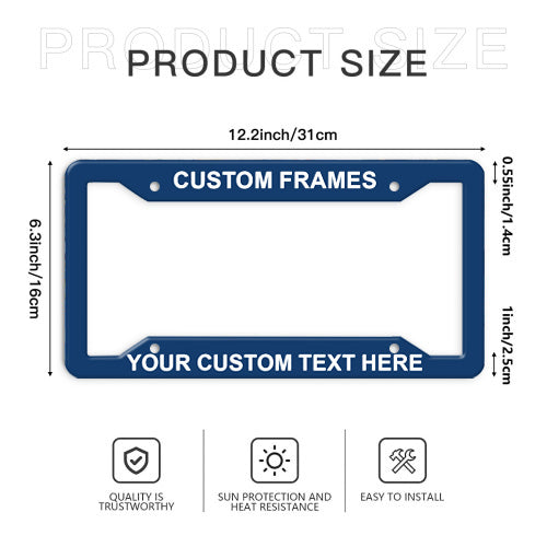 Laser Engraved No Decals Here - Personalized Custom Four-hole Aluminum License Plate Frame