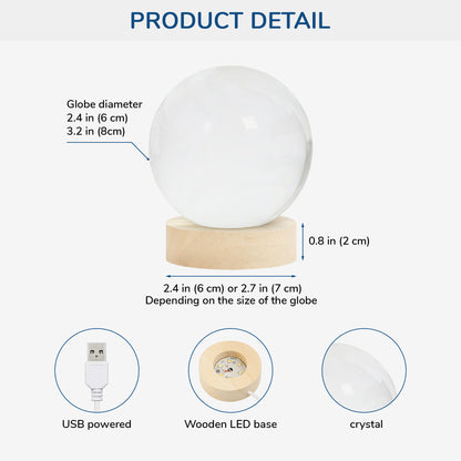 Personalised Family Tree Crystal Ball Lamp - Custom Gift for Mum & Dad